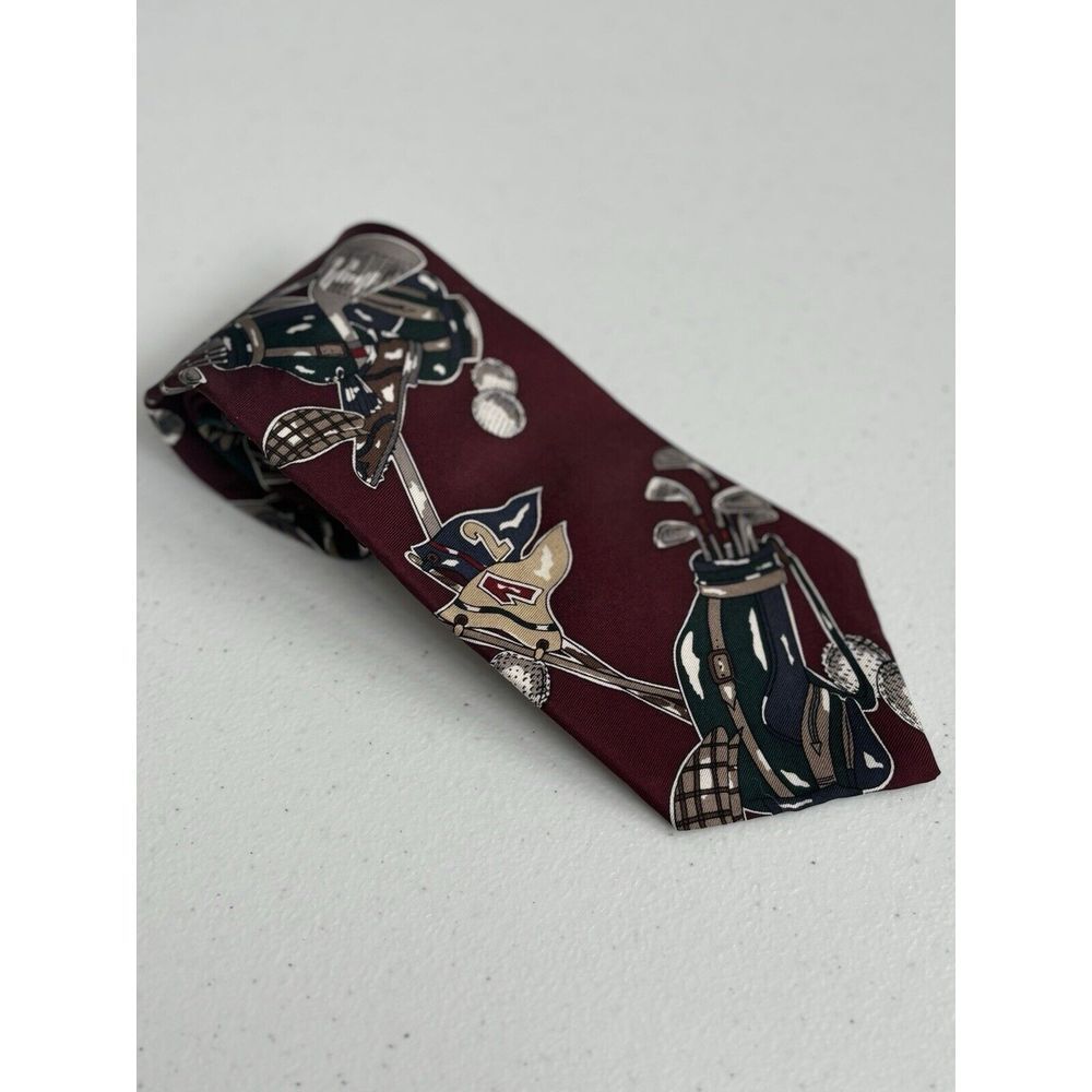 American Sports Men's Standard Pointed Maroon Golf Bags Tie Made in USA‎